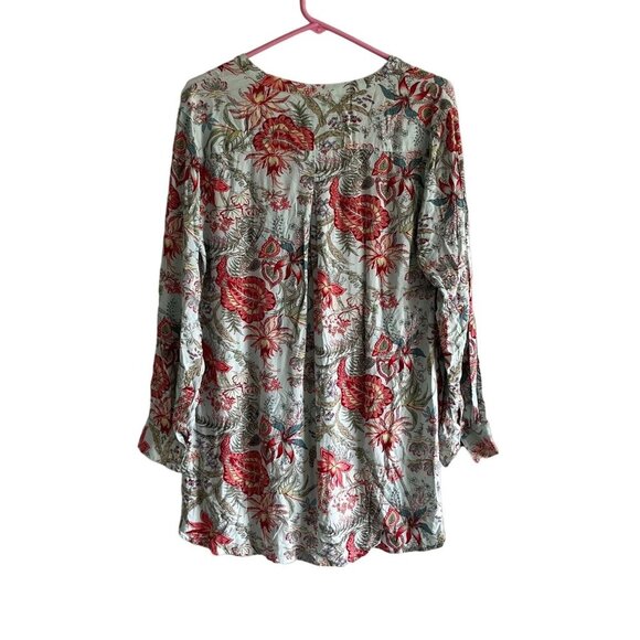 Soft Surroundings Paisley Botanical Popover Tunic Blouse Size Medium‎ - Picture 8 of 11